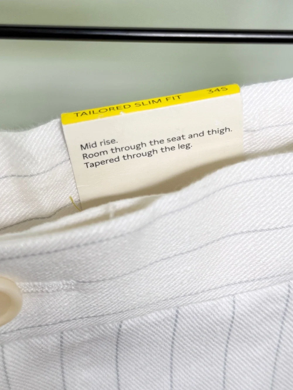 NWT Banana Republic Linen Tailored Fit Slim Pants White Grey Men’s 34 Short